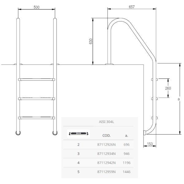 Ladder OVERFLOW SPECIAL AISI 316